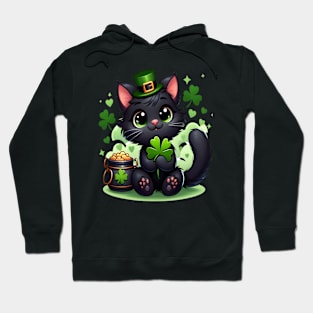 Funny cat shamrock Hoodie